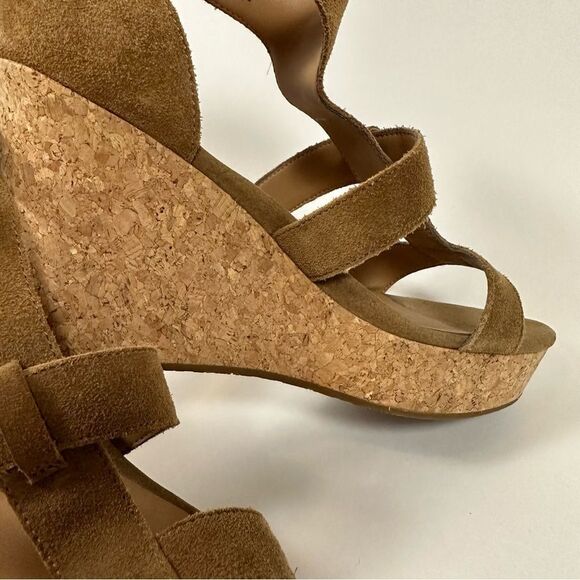 UGG Women’s Whitney Cork Wedge Platform Sandals in Chestnut Suede Size 9.5 - Picture 6 of 15